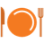 fork knife plate icon