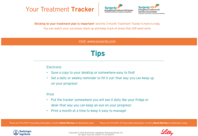 Synjardy treatment tracker in English